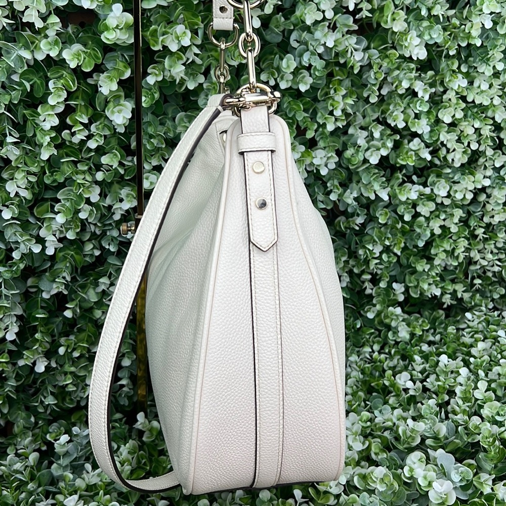 Kate Spade Pebbled Leather White Vivian Hobo Bag - Picture 8 of 17